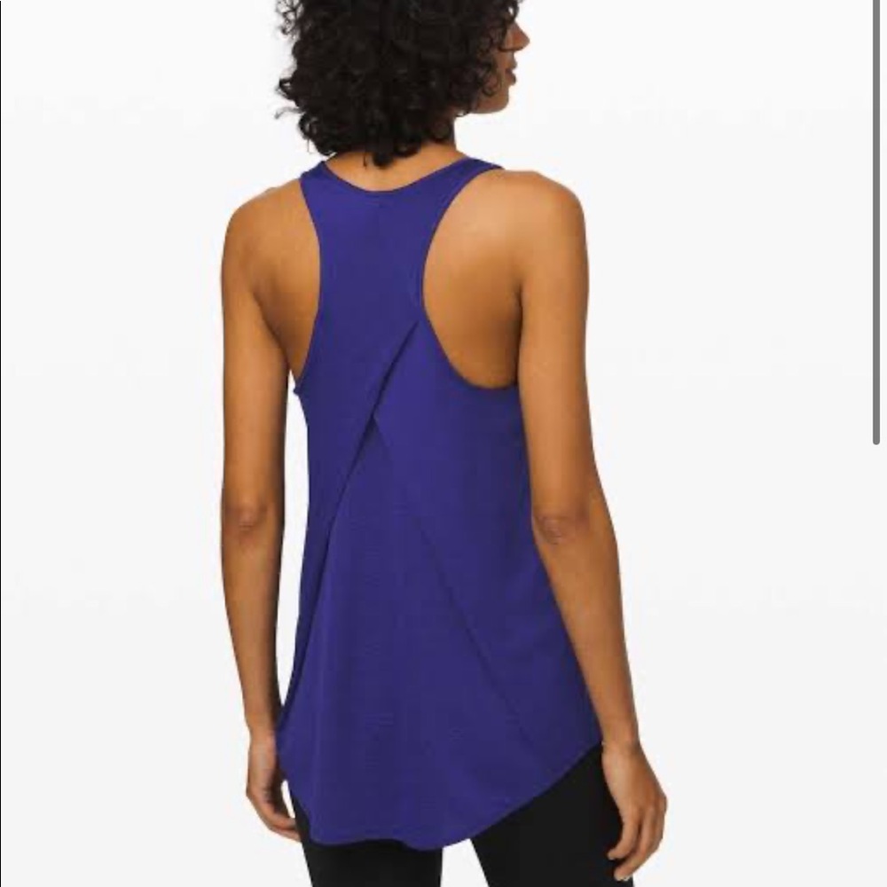 NWT Essential Tank Pleated Storm Blue